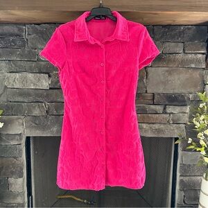 SHEIN Pink Textured Mini Dress